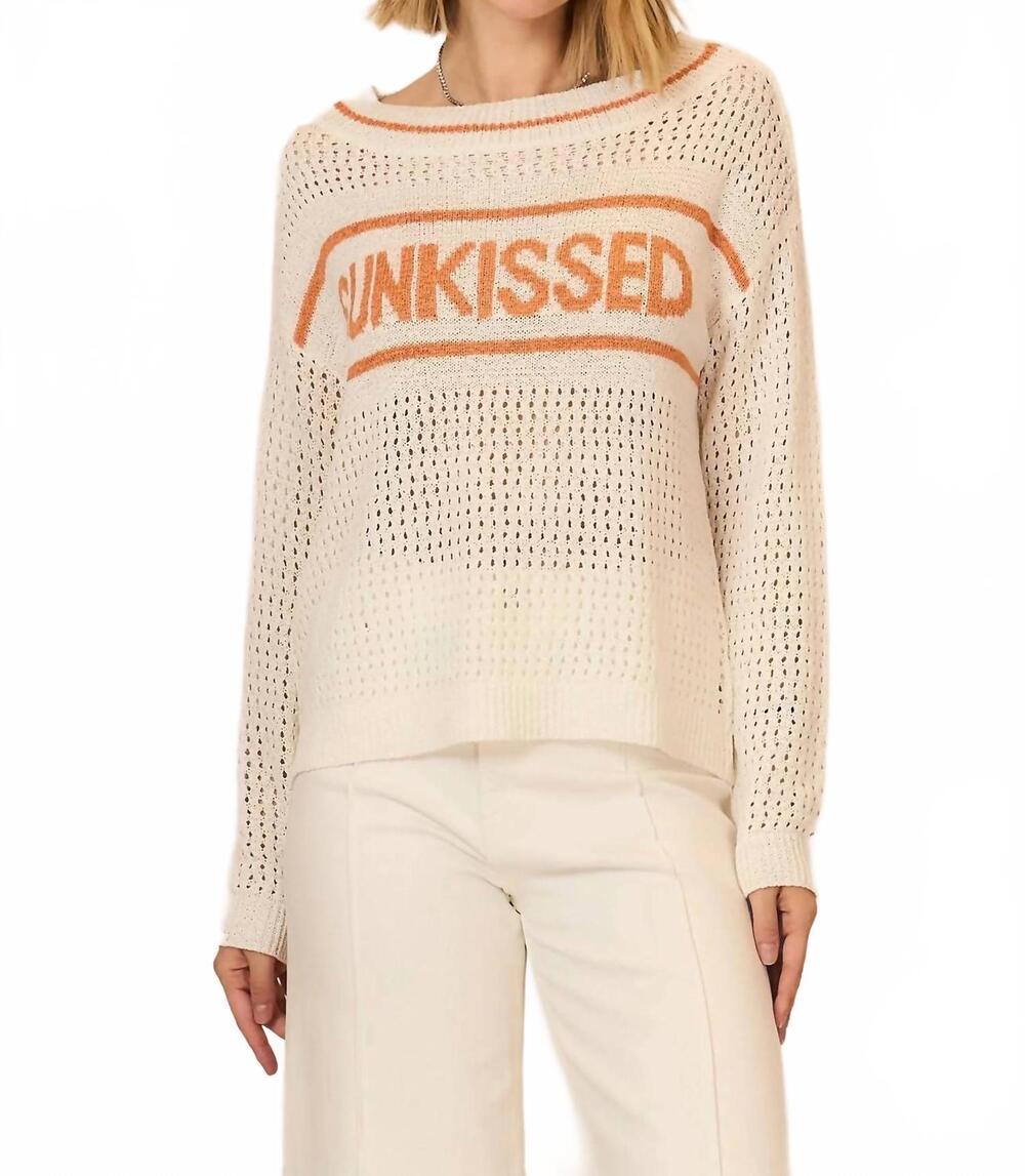 NEW COZY CASUAL sunkissed open knit sweater in coral